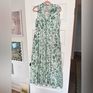 Floral Green Sleeveless dress by Livro